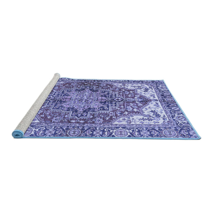 Sideview of Machine Washable Persian Blue Traditional Rug, wshabs3209blu