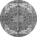 Round Persian Gray Traditional Rug, abs3209gry