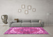 Machine Washable Persian Pink Traditional Rug in a Living Room, wshabs3209pnk