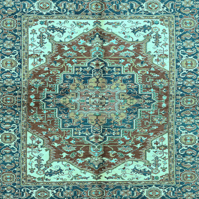 Square Machine Washable Persian Light Blue Traditional Rug, wshabs3209lblu