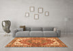 Machine Washable Persian Orange Traditional Area Rugs in a Living Room, wshabs3209org