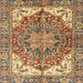 Square Abstract Metallic Gold Persian Rug, abs3209