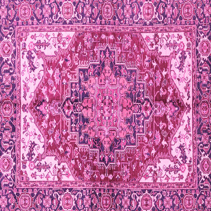 Square Machine Washable Persian Pink Traditional Rug, wshabs3209pnk