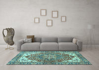 Machine Washable Persian Light Blue Traditional Rug, wshabs3209lblu