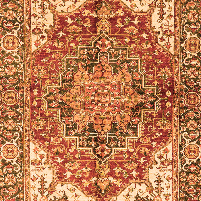 Machine Washable Persian Orange Traditional Area Rugs, wshabs3209org