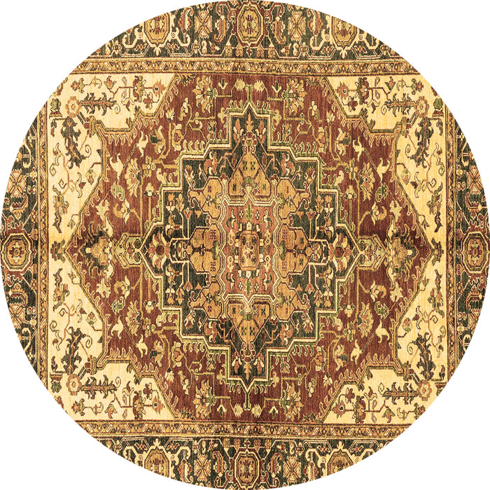 Round Machine Washable Persian Brown Traditional Rug, wshabs3209brn
