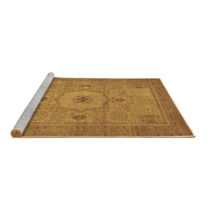 Sideview of Machine Washable Abstract Brown Modern Rug, wshabs320brn