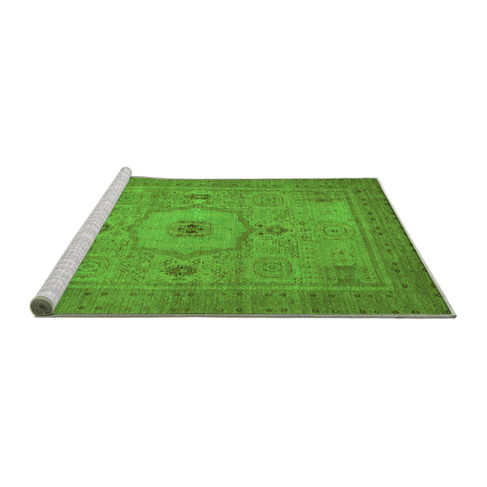 Sideview of Machine Washable Abstract Green Modern Area Rugs, wshabs320grn