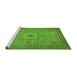 Sideview of Machine Washable Abstract Green Modern Area Rugs, wshabs320grn