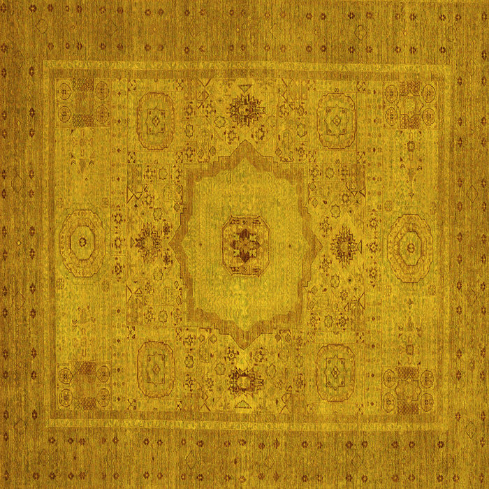 Square Machine Washable Abstract Yellow Modern Rug, wshabs320yw