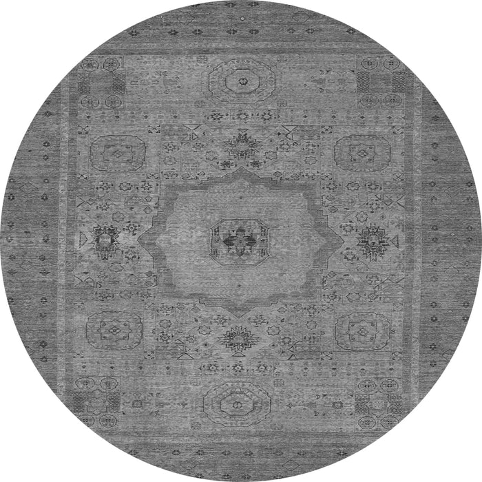 Round Machine Washable Abstract Gray Modern Rug, wshabs320gry