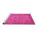 Sideview of Machine Washable Abstract Pink Modern Rug, wshabs320pnk