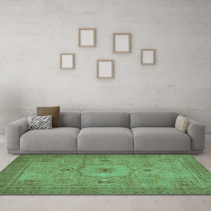 Machine Washable Abstract Turquoise Modern Area Rugs in a Living Room,, wshabs320turq