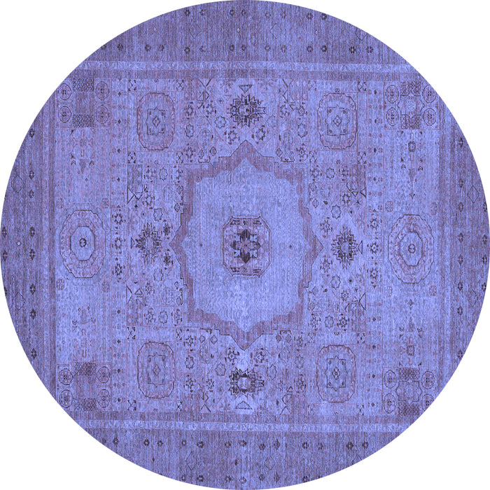 Round Machine Washable Abstract Blue Modern Rug, wshabs320blu