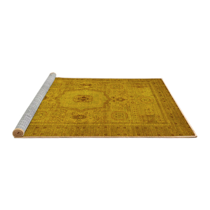 Sideview of Machine Washable Abstract Yellow Modern Rug, wshabs320yw