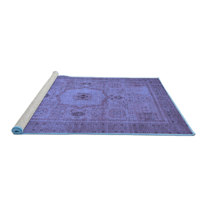 Sideview of Machine Washable Abstract Blue Modern Rug, wshabs320blu