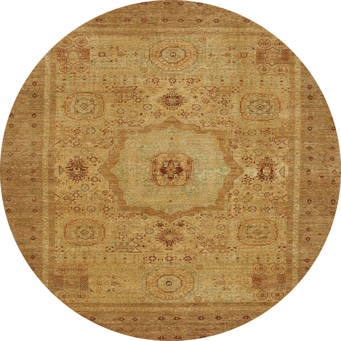 Round Abstract Sedona Brown Modern Rug, abs320