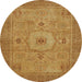 Round Abstract Sedona Brown Modern Rug, abs320