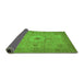 Sideview of Abstract Green Modern Rug, abs320grn