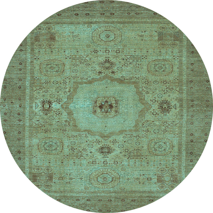 Round Machine Washable Abstract Light Blue Modern Rug, wshabs320lblu
