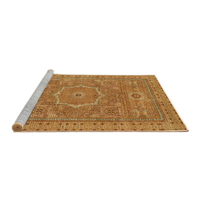 Sideview of Machine Washable Abstract Orange Rug, wshabs321