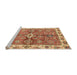 Sideview of Machine Washable Abstract Red Rug, wshabs3210