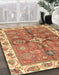 Machine Washable Abstract Red Rug in a Family Room, wshabs3210