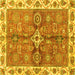 Square Oriental Yellow Traditional Rug, abs3210yw