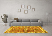 Machine Washable Oriental Yellow Traditional Rug, wshabs3210yw