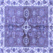 Square Oriental Blue Traditional Rug, abs3210blu