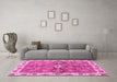 Machine Washable Oriental Pink Traditional Rug in a Living Room, wshabs3210pnk