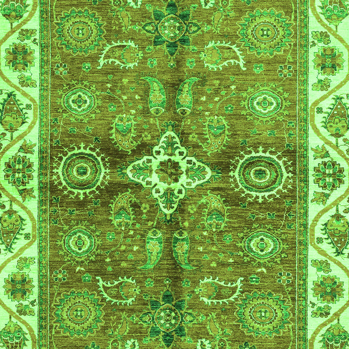 Machine Washable Oriental Green Traditional Area Rugs, wshabs3210grn