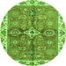 Round Oriental Green Traditional Rug, abs3210grn