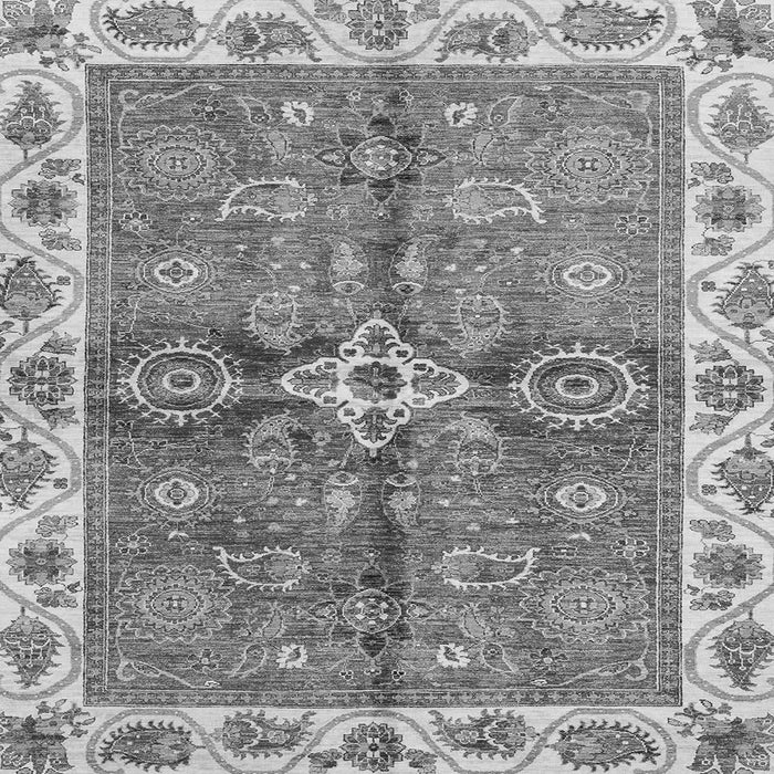 Square Machine Washable Oriental Gray Traditional Rug, wshabs3210gry