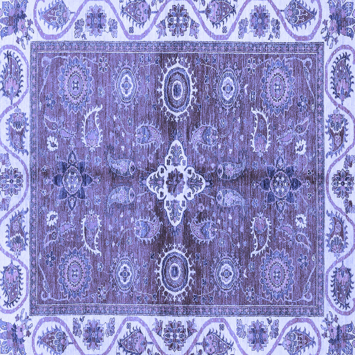 Square Machine Washable Oriental Blue Traditional Rug, wshabs3210blu