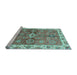 Sideview of Machine Washable Oriental Light Blue Traditional Rug, wshabs3210lblu