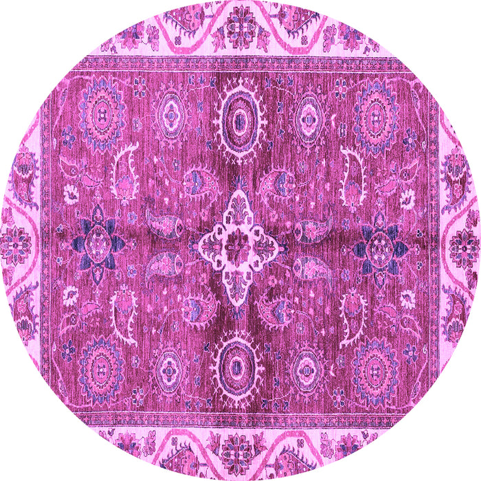 Round Machine Washable Oriental Purple Traditional Area Rugs, wshabs3210pur