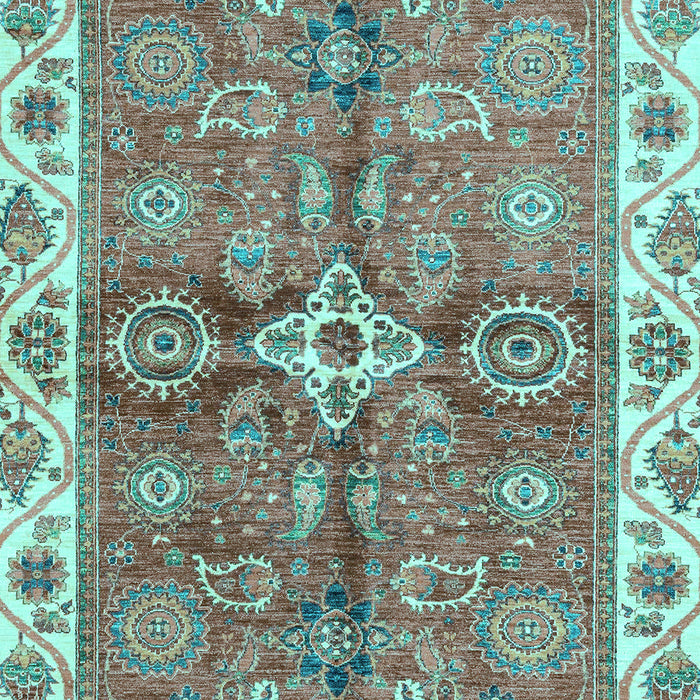 Machine Washable Oriental Light Blue Traditional Rug, wshabs3210lblu