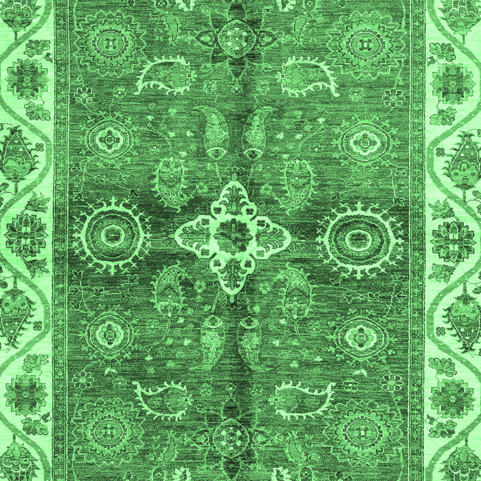 Machine Washable Oriental Emerald Green Traditional Area Rugs, wshabs3210emgrn