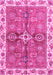 Machine Washable Oriental Pink Traditional Rug, wshabs3210pnk