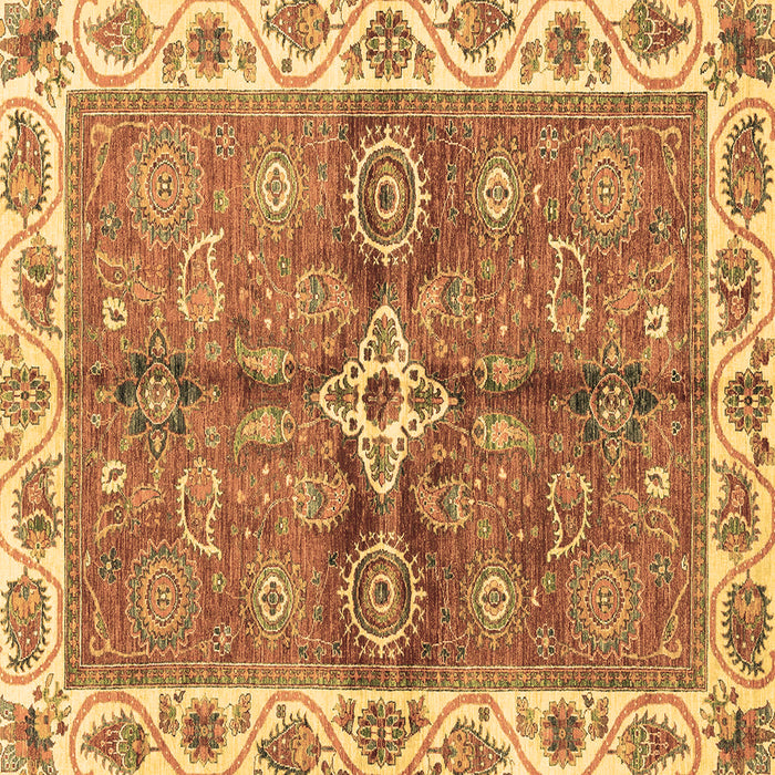 Square Machine Washable Oriental Brown Traditional Rug, wshabs3210brn