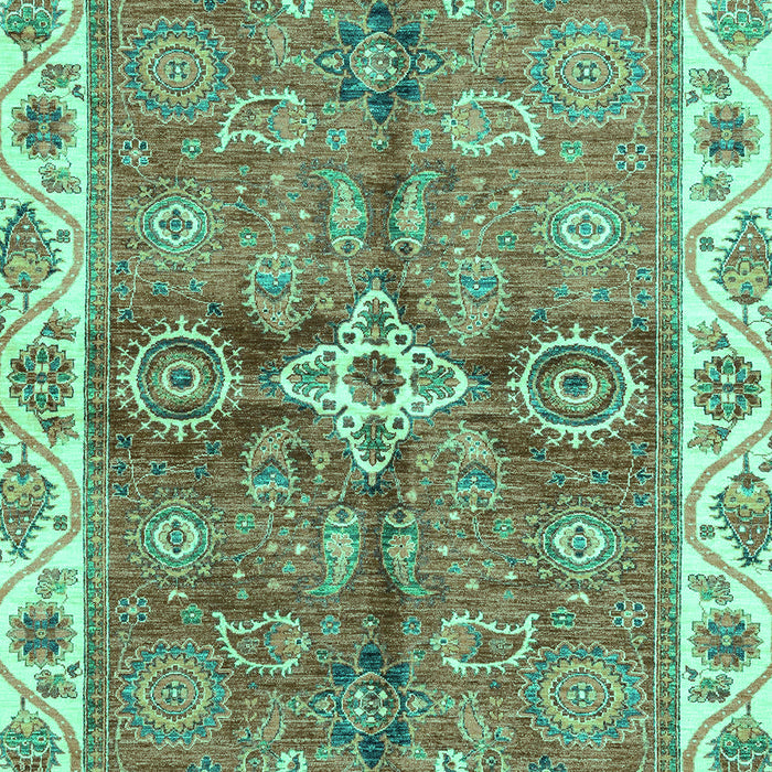 Machine Washable Oriental Turquoise Traditional Area Rugs, wshabs3210turq