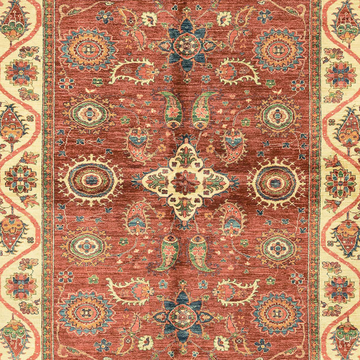 Machine Washable Abstract Red Rug, wshabs3210