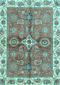 Oriental Light Blue Traditional Rug, abs3210lblu