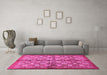 Machine Washable Abstract Pink Modern Rug in a Living Room, wshabs3211pnk