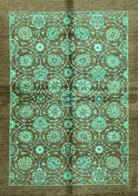 Abstract Turquoise Modern Rug, abs3211turq