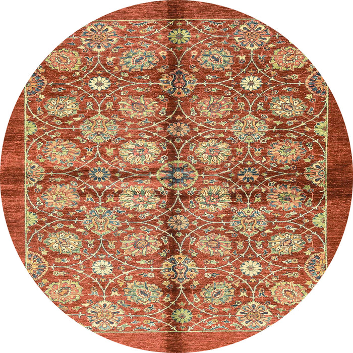 Round Abstract Red Modern Rug, abs3211