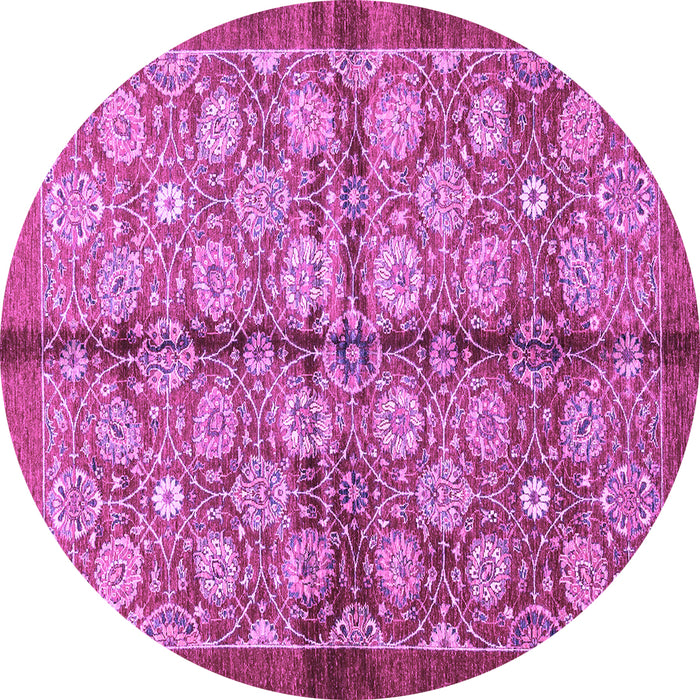 Round Machine Washable Abstract Purple Modern Area Rugs, wshabs3211pur