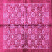 Square Machine Washable Abstract Pink Modern Rug, wshabs3211pnk