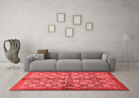 Machine Washable Abstract Red Modern Rug, wshabs3211red